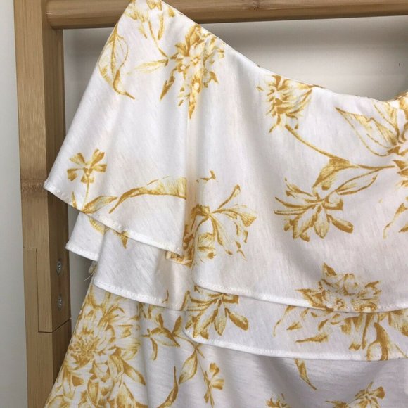 SOLD Witchery Yellow Floral Print Top XL - Picture 10 of 12